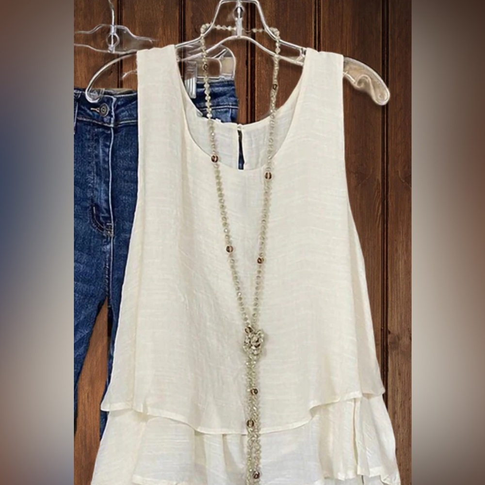 Double-Layered Cotton Blouse